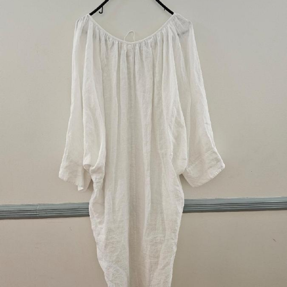 Mara Hoffman organic linen white dress cover up - Picture 3 of 15
